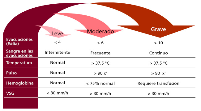 Índice de actividad de la colitis ulcerosa crónica idiopática de Truelove-Witts.